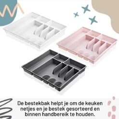 Emhouse XL Bestekcassette Bestekbak Kunststof Besteklade Bestekbak 43,5x42,5x4 Cm Wit -Beste Bestek Winkel 1200x1200 120