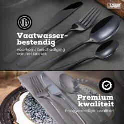 LaCardia Bestekset Glans Zwart – 24-delig Bestek – 6 Persoons – Bestek Zwart Voor 6 Personen -Beste Bestek Winkel 1200x1200 176
