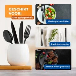 Strex Bestekset 6 Persoons - Zwart - 36-delig - Roestvrij Staal - Lepels, Messen, Vorken En Steakmessen - Hoogwaardige Kwaliteit 14 Strex Bestekset 6 Persoons - Zwart - 36-delig - Roestvrij Staal - Lepels, Messen, Vorken En Steakmessen - Hoogwaardige Kwaliteit -Beste Bestek Winkel 1200x1200 183