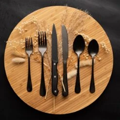 OEC Kitchen Bestekset 36-delig - Zwart - 6 Persoons - Steakmessen - Messen - Vorken - Lepels - RVS -Beste Bestek Winkel 1200x1200 201