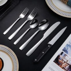 Deleca 8 Persoons Bestekset (48-delig) - Lepels, Messen, Vorken & Steakmessen - Vaatwasserbestendig - Zilver / RVS -Beste Bestek Winkel 1200x1200 221