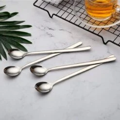 House Of Husk Latte Macchiato Lepels Set - Lange Theelepels - Koffielepels - Longdrinklepels - Sorbetlepels - Barlepel - RVS - 6 Stuks - 20CM - Zilver -Beste Bestek Winkel 1200x1200 35