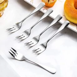 House Of Husk® Gebaksvorkjes - Dessertvorken - Taartvorkjes - Cocktailvorken - Klein Vorkjes - 12 Stuks - RVS - Zilver -Beste Bestek Winkel 1200x1200 355