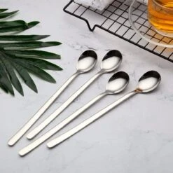 House Of Husk Latte Macchiato Lepels Set - Lange Theelepels - Koffielepels - Longdrinklepels - Sorbetlepels - Barlepel - RVS - 6 Stuks - 20CM - Zilver -Beste Bestek Winkel 1200x1200 36