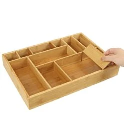 Merkloos Decopatent® Bestekbak - Lade Organizer - Besteklade - Bamboe - Hout - Bestek Bak Organizer Houder Voor Keukenla - Bestekcassette -Beste Bestek Winkel 1200x1200 370