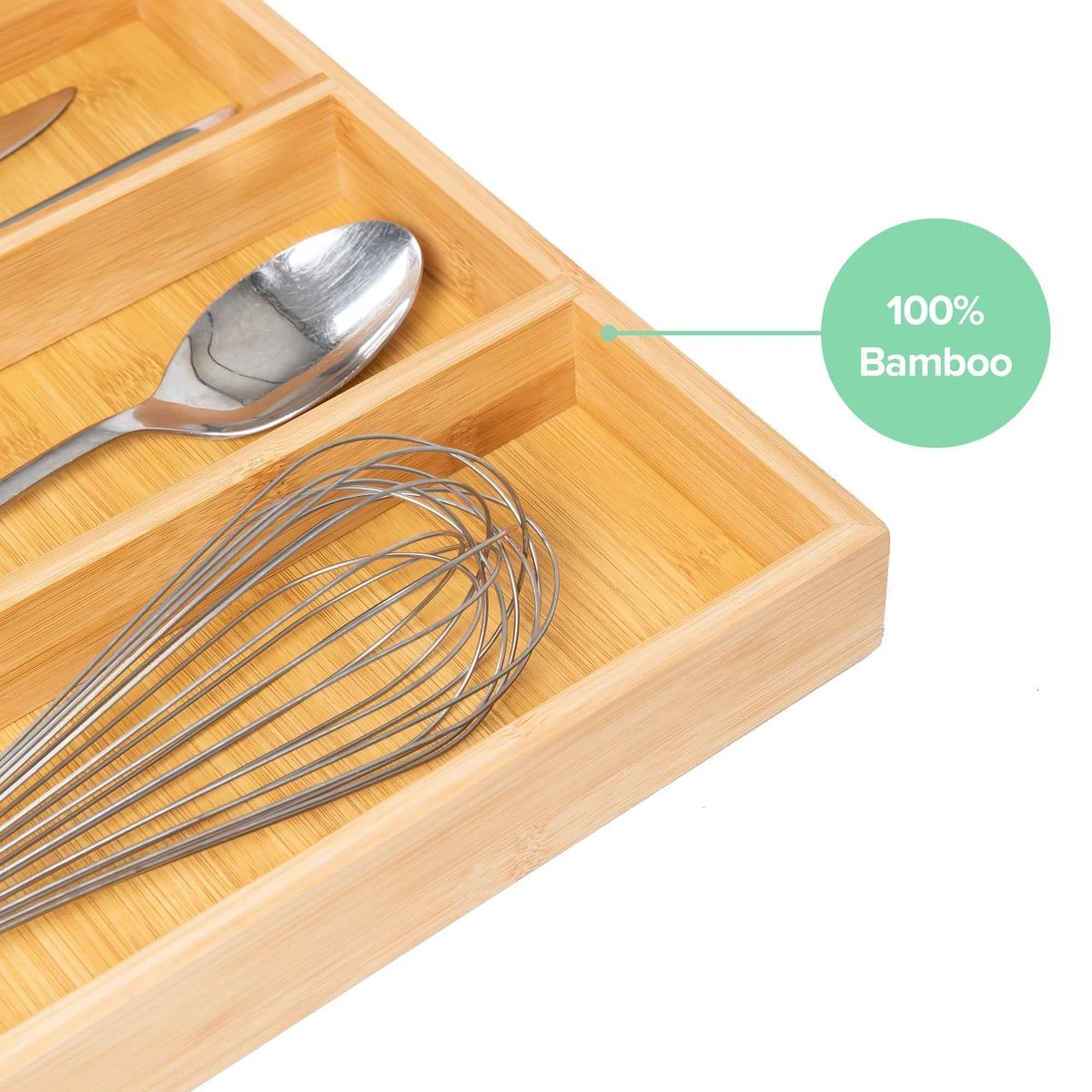 Grote Bestekbak Bamboe 51x47cm | Besteklade Van Coninx | Bestekhouder | Opbergbak | Duurzaam | Voor Laden Van 47cm Diep 4 Grote Bestekbak Bamboe 51x47cm | Besteklade Van Coninx | Bestekhouder | Opbergbak | Duurzaam | Voor Laden Van 47cm Diep - Afbeelding 2