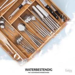 Gadgy Uitschuifbare Bestekbak - Uitschuifbare Bestekcassette Hout - Besteklade - Ladeverdeler - 6/8 Vakken - Bamboe -Beste Bestek Winkel 1200x1200 394