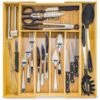 AWEMOZ Bestekbak – Bamboe Besteklade Uitschuifbaar – 5/7 Vakken - Bestekcassette - Bestekhouder Hout - Lade Organizer - Bestek Opbergen - 45 Cm Lang X 30-43 Cm Breed X 4 Cm Hoog -Beste Bestek Winkel 1200x1200 400