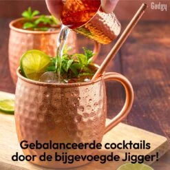 Gadgy Moscow Mule Bekers Set - 100% Koper - Cocktailset : 2 Cocktailglazen, 2 Rietjes & 1 Barmaatje -Beste Bestek Winkel 1200x1200 474