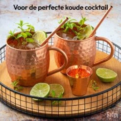 Gadgy Moscow Mule Bekers Set - 100% Koper - Cocktailset : 2 Cocktailglazen, 2 Rietjes & 1 Barmaatje -Beste Bestek Winkel 1200x1200 475