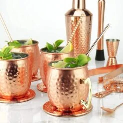 Sybra Moscow Mule Bekers - Cocktail Glazen - Set Van 2 Met RVS Rietjes -Beste Bestek Winkel 1200x1200 492