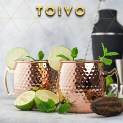 Toivo Moscow Mule Bekers Deluxe 2 Stuks - Brons - 500 Ml - Inclusief RVS Rietjes - Cocktailglas - Bekers -Beste Bestek Winkel 1200x1200 499