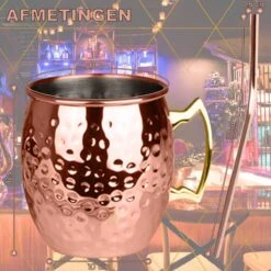 Toivo Moscow Mule Bekers Deluxe 2 Stuks - Brons - 500 Ml - Inclusief RVS Rietjes - Cocktailglas - Bekers -Beste Bestek Winkel 1200x1200 500