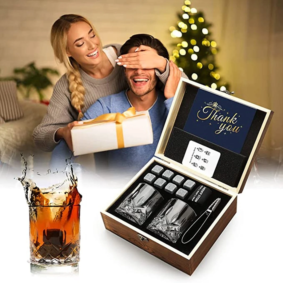 Olvy Whiskey Set Met 2 Whiskey Glazen En 8 Whiskey Stones - Incl. Opbergzakje, Onderzetters En Tang - Cadeauset - Luxe Whisky Set - Whiskey Glazen - Gift Set 6 Olvy Whiskey Set Met 2 Whiskey Glazen En 8 Whiskey Stones - Incl. Opbergzakje, Onderzetters En Tang - Cadeauset - Luxe Whisky Set - Whiskey Glazen - Gift Set - Afbeelding 4