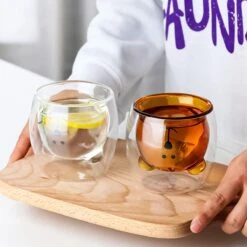 Set Van 2 Beer Design Dubbelwandige Glazen - Dubbelwandige Koffieglazen - Latte Macchiato Koffiemok/Koffiebeker - Double Glass Waterglazen - Theeglazen - Espresso Kopjes - Koffiekop & Koffiemok - Drinkglazen 250ML -Beste Bestek Winkel 1200x1200 633