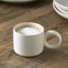 Riviera Maison Mokken Set Met Oor Marseille Mug 260 ML - Keramiek - Wit - 2 Stuks