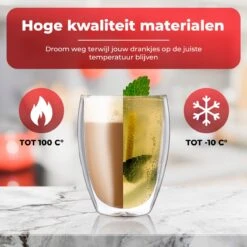 Procidi® Dubbelwandige Koffieglazen / Theeglazen - 6 Stuks - 350 Ml - Latte Macchiato / Cappucino Glazen Dubbelwandig - Koffietassen - 6x Thee Glas / Koffie Kop - Theeglas Set -Beste Bestek Winkel 1200x1200 693
