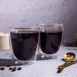 Dubbelwandige Koffieglazen - Cappuccino Glazen - Dubbelwandige Theeglazen - 300ML - 4x - Gratis Lepels -Beste Bestek Winkel 1200x1200 713