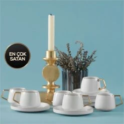 Karaca - Saturn Gold Turkse Koffiekopjes, Mokkakopjes Set - Porselein - Voor 6 Personen, 12-delig, Wit En Goud, 6 Espressokopjes En 6 Schoteltjes - Koffieservies 9 Karaca - Saturn Gold Turkse Koffiekopjes, Mokkakopjes Set - Porselein - Voor 6 Personen, 12-delig, Wit En Goud, 6 Espressokopjes En 6 Schoteltjes - Koffieservies -Beste Bestek Winkel 1200x1200 760