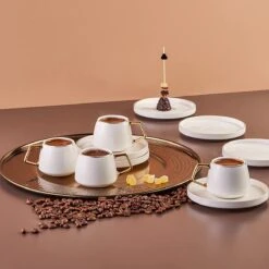 Karaca - Saturn Gold Turkse Koffiekopjes, Mokkakopjes Set - Porselein - Voor 6 Personen, 12-delig, Wit En Goud, 6 Espressokopjes En 6 Schoteltjes - Koffieservies 11 Karaca - Saturn Gold Turkse Koffiekopjes, Mokkakopjes Set - Porselein - Voor 6 Personen, 12-delig, Wit En Goud, 6 Espressokopjes En 6 Schoteltjes - Koffieservies -Beste Bestek Winkel 1200x1200 761