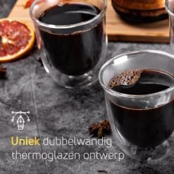 Dubbelwandige ESPRESSO Glazen Van Borosilicaat - Warme En Koude Dranken Kopjes - 70 ML - Set Van 6 -Beste Bestek Winkel 1200x1200 922