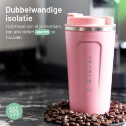 Triple J® Koffiebeker To Go - Thermosbeker - BPA & Lekvrij - 510ml - Roze -Beste Bestek Winkel 1200x1200 953