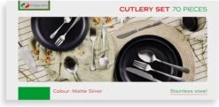 Magani - Zilveren Bestekset - Roestvrij Staal - 70-delig - Voor Acht Personen - PVD Coating -Beste Bestek Winkel 1200x590