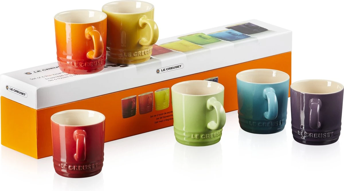 Le Creuset Espresso Kopjes Rainbow 100 Ml - 6 Stuks 4 Le Creuset Espresso Kopjes Rainbow 100 Ml - 6 Stuks - Afbeelding 2