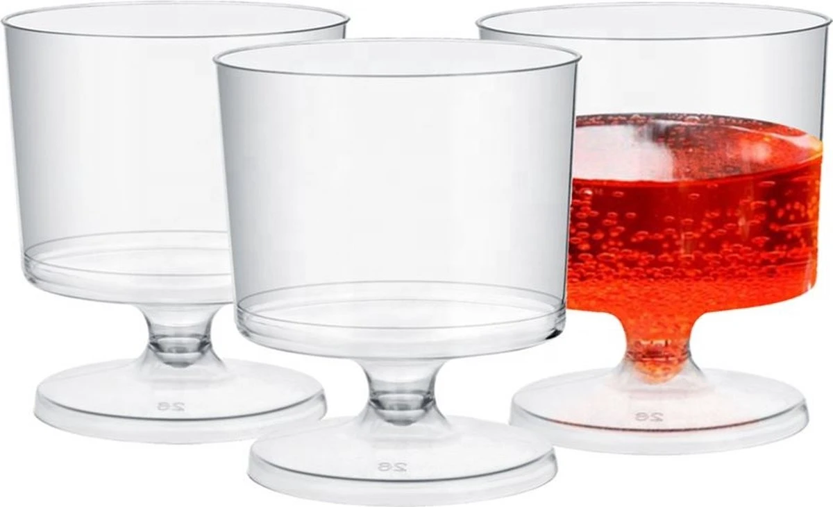Wijnglazen - 30 Stuk(s) - 170 Ml - Plastic Glazen - Wijnglas - Herbruikbaar - Set - Kerst Servies 3 Wijnglazen - 30 Stuk(s) - 170 Ml - Plastic Glazen - Wijnglas - Herbruikbaar - Set - Kerst Servies