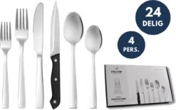 Veluw Bestekset 4 Persoons - Barcelona Bestekset 24 Delig - RVS 18/0