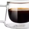 Dubbel Glas Koffie/thee Kop - 150ML - Geïsoleerde Koffie/thee Kop - Dubbel Glas - Koffie Kopjes - Koffie Kop - Dubbel Wandig Glas - Glazen Beker - Glazen Kopjes - Glazen Kop - Koffie Mok - Thee Glas