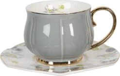 Clayre & Eef Kop En Schotel Set Van 6 250 Ml Meerkleurig Porselein Rond Bloemen Servies Cadeau Voor Haar Cappuccino -Beste Bestek Winkel 1200x770 1