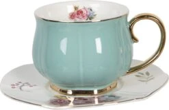 Clayre & Eef Kop En Schotel Set Van 6 250 Ml Meerkleurig Porselein Rond Bloemen Servies Cadeau Voor Haar Cappuccino -Beste Bestek Winkel 1200x776 1