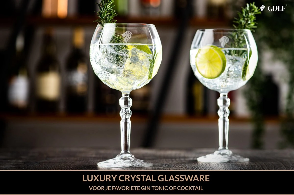 GDLF® Gin Tonic Glazen Set In Een Luxe Geschenkdoos - Incl. Zwarte RVS Maatbeker 30/15ML - Hoogwaardig Loodvrij Kristal - Made In Europe - Cocktail Glazen - 600ML - Cocktail Set - Gin Tonic Geschenkset - Cadeau Voor Man/Vrouw 5 GDLF® Gin Tonic Glazen Set In Een Luxe Geschenkdoos - Incl. Zwarte RVS Maatbeker 30/15ML - Hoogwaardig Loodvrij Kristal - Made In Europe - Cocktail Glazen - 600ML - Cocktail Set - Gin Tonic Geschenkset - Cadeau Voor Man/Vrouw - Afbeelding 3