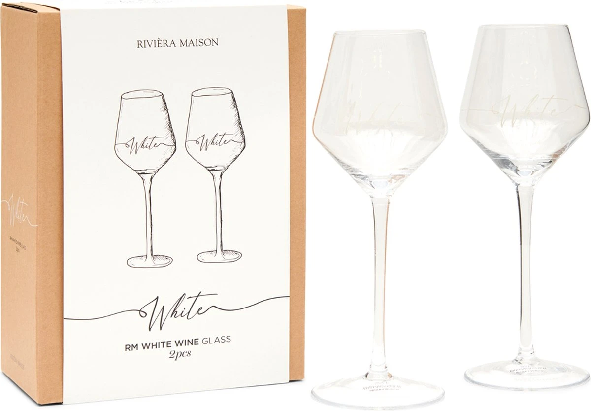 Riviera Maison Wijnglazen Witte Wijn - RM White Wine Glass - Transparant - Set 2 Stuks 10 Riviera Maison Wijnglazen Witte Wijn - RM White Wine Glass - Transparant - Set 2 Stuks - Afbeelding 8