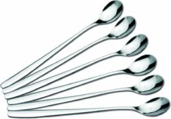 Dessertlepels - Cocktaillepels - IJslepels - Latte Macchiato Lepels - Yoghurtlepels - Set Van 6 Stuks -RVS (18/0) -19 Cm