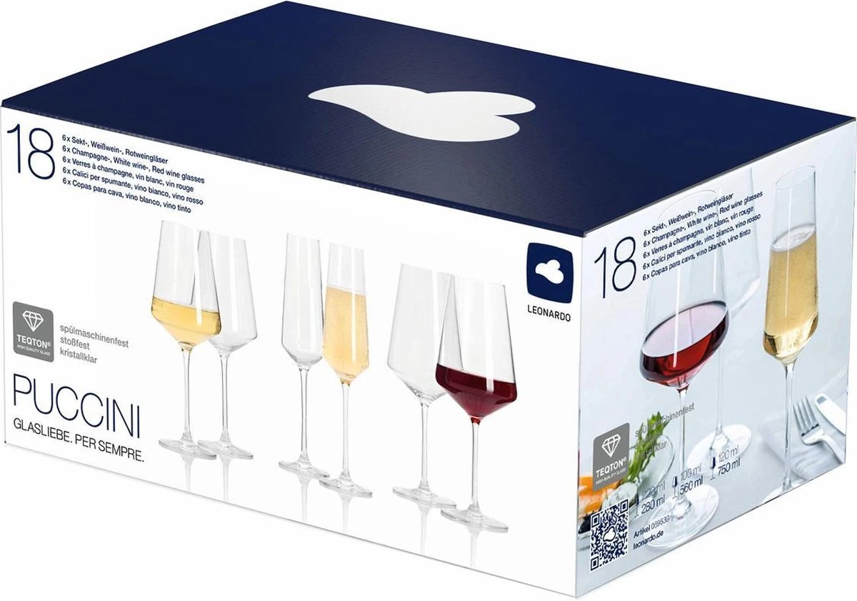 Leonardo Puccini - Glazenset - 18 Stuks 9 Leonardo Puccini - Glazenset - 18 Stuks - Afbeelding 7