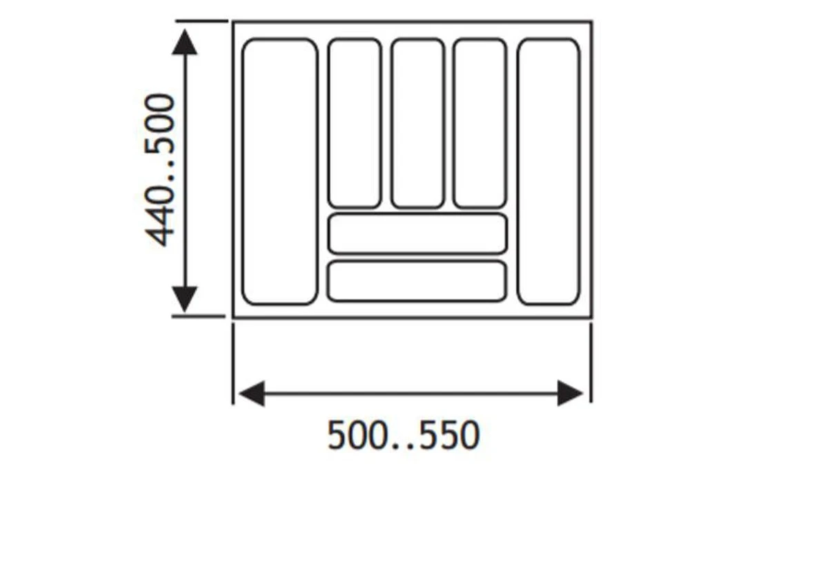 Culinorm Bestekbak - Besteklade - 55 Cm Breed X 50 Cm Diep - Grijs 5 Culinorm Bestekbak - Besteklade - 55 Cm Breed X 50 Cm Diep - Grijs - Afbeelding 3