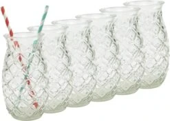 Merkloos Beker - Glas Ananas - 6 Stuks - Zomer - Cocktail -400ml -Beste Bestek Winkel 1200x857 5
