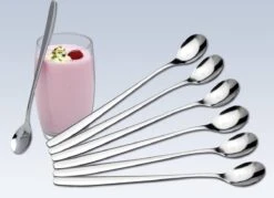 Merkloos Latte Macchiato Lepels – RVS Lange Yoghurt, Dessert Of Koffie Lepeltjes – Set Van 6 Stuks -Beste Bestek Winkel 1200x868