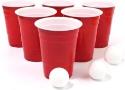 Merkloos Beerpong - 50 Stuk(s) - Red Cups Inc. 3 Ballen - Beerpong Drankspel - Plastic Bekers - Beer Pong -Beste Bestek Winkel 1200x870