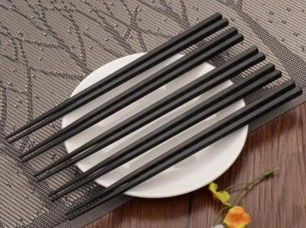 4 Setjes Luxe Zwarte Sushi Eetstokjes 2 4 Setjes Luxe Zwarte Sushi Eetstokjes