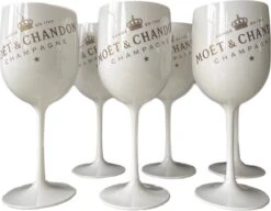 Merkloos Moët & Chandon Champagneglazen - Wit - 6 Stuks