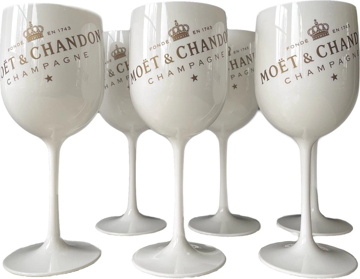 Merkloos Moët & Chandon Champagneglazen - Wit - 6 Stuks 3 Merkloos Moët & Chandon Champagneglazen - Wit - 6 Stuks