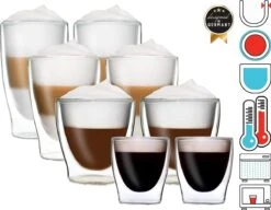 DUOS Gläser 2x (80, 200, 310, 400ml) - Feelino Dubbelwandige Glazen/thermoglazen/theeglazen/koffieglazen Met Zweefeffect Houden Dranken Langer Warm En Langer Koud -Beste Bestek Winkel 1200x935 1