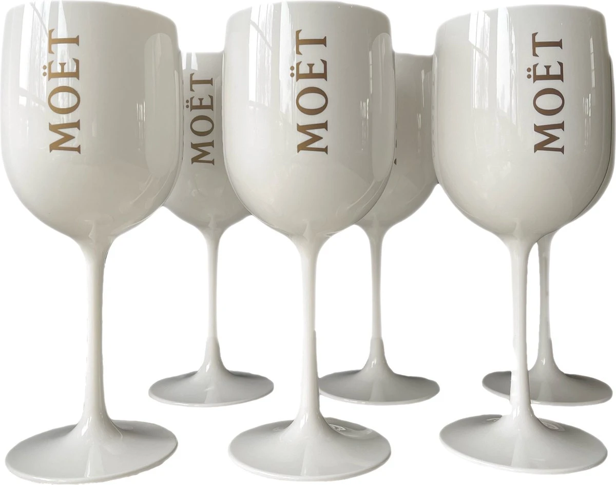 Merkloos Moët & Chandon Champagneglazen - Wit - 6 Stuks 4 Merkloos Moët & Chandon Champagneglazen - Wit - 6 Stuks - Afbeelding 2
