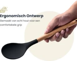 Hescom Siliconen Gesloten Opscheplepel Met Anti-aanbaklaag - Keukengerei Met Ergonomisch Design - Hittebestendige Serveerlepel - Vaatwasservriendelijk -Beste Bestek Winkel 1200x946