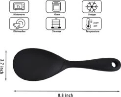 Doodadeals® Siliconen Rijstlepel - Rijst Opscheplepel - Rijstlepel Kunststof - Zwart - 1 Stuk -Beste Bestek Winkel 1200x960