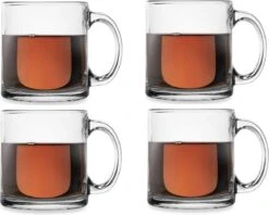 Glasrijk® Theeglazen - 320 Ml - 4 Stuks - Koffieglazen - Theeglas Met Oor - Theeglas - Cappuccino Glazen - Latte Macchiato Glazen - Koffieglas Met Oor - Theeglazen Met Oor - Koffieglazen Met Oor