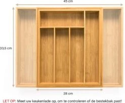 Budu Uitschuifbare Bamboe Bestekbak #33,5 (33,5 Cm Diep) - Bestekcassette Hout - Besteklade - 33,5 X 28 - 45 Cm - 5/7 Vakken 14 Budu Uitschuifbare Bamboe Bestekbak #33,5 (33,5 Cm Diep) - Bestekcassette Hout - Besteklade - 33,5 X 28 - 45 Cm - 5/7 Vakken -Beste Bestek Winkel 1200x984 1